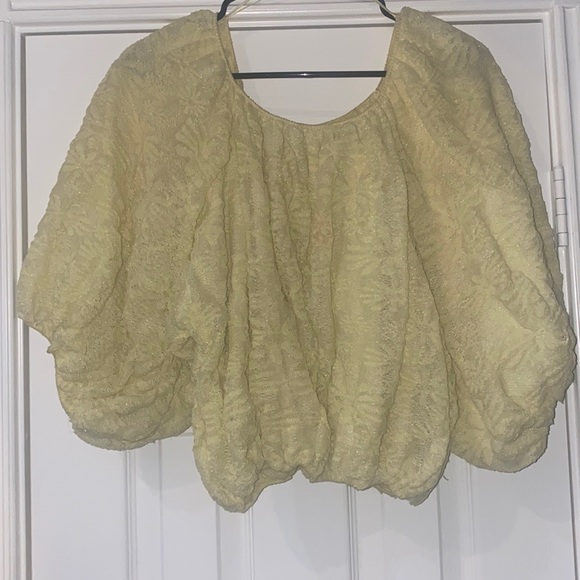 Zara elastic waist crop top, yellow size medium - Picture 4 of 6